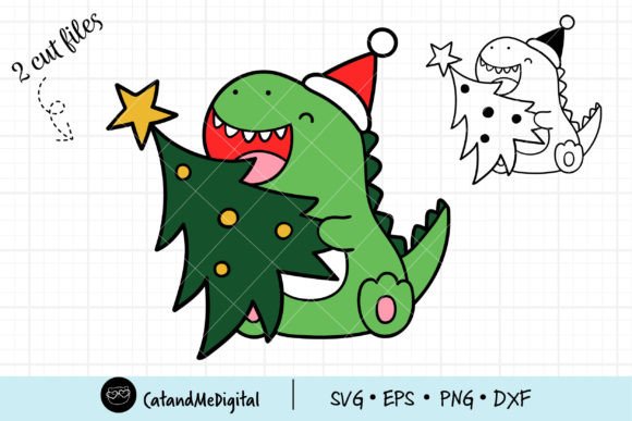 Baby Dinosaur Christmas Svg: Fresh Illustrations
