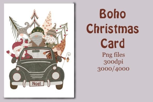 Boho Christmas Card: Festive Illustrations for Brands