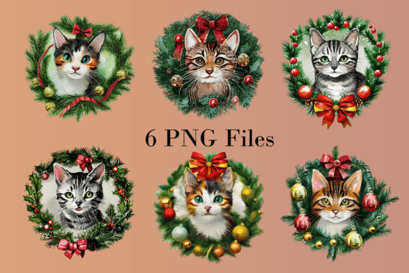 Christmas Cat Wreath Set: Festive Illustrations Review
