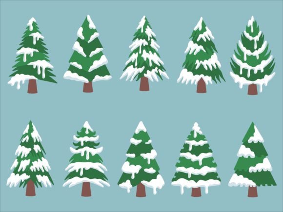 Christmas Fir Tree Snow Watercolor Illustrations Review