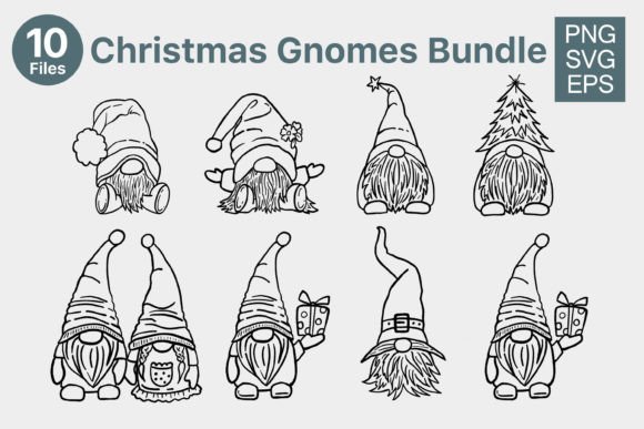 Christmas Gnomes SVG Bundle: Festive Illustrations