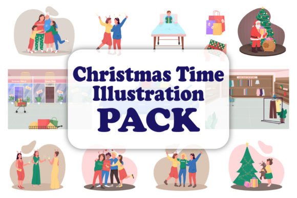 Christmas Holiday Vector Character Set: Premium Illustrations