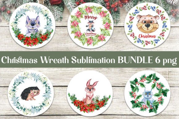 Christmas Wreath Sublimation Design & Illustrations