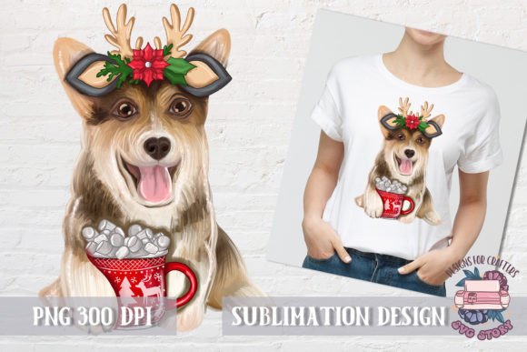 Corgi Christmas DOG Sublimation: Festive Illustrations