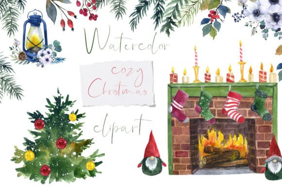 Cozy Christmas Santa: Watercolor Illustrations