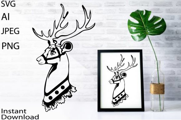 Cute Christmas Deer: Festive Illustrations for Brands