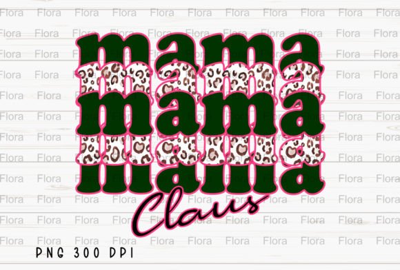 Mama Claus Leopard Retro Christmas PNG: Bold Illustrations