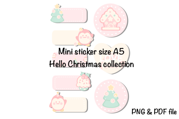 Mini Sticker Hello Christmas: Festive Illustrations for Brands