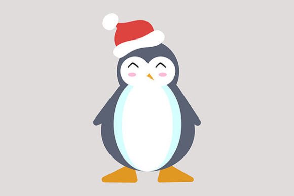 Penguin with Christmas Hat: Festive Illustrations