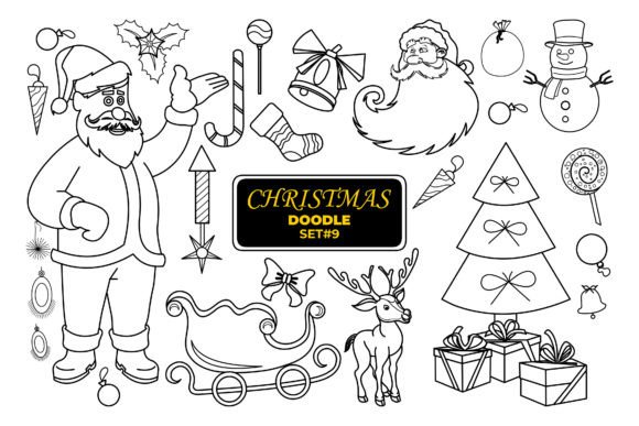 Review: Christmas Hand Drawn Doodle, Set- 9 for Real Projects