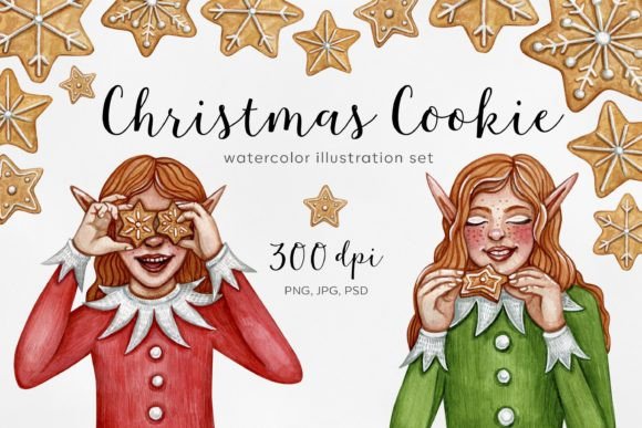 Watercolor Christmas Cookie Illustrations Review