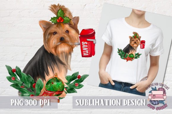 Yorkshire Terrier Christmas Dog PNG: Festive Illustrations